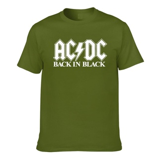 เสื้อสีขาว - Acdc กลับในวินเทจอัลบั้มปกผู้ชายแขนสั้นเสื้อยืดแขนสั้น