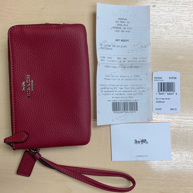 Coach แท้ กระเป๋าคล้องมือ size S 2 ซิป