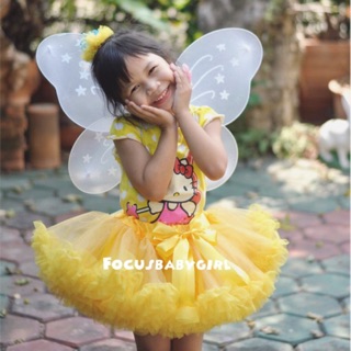 กระโปรงtutuรุ่น Little princess กระโปรงฟูฟูผ้าตาข่ายวิ้งกลิตเตอร์สีเหลืองเข้ม