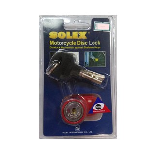 SOLEX กุญแจ+ล็อคจานเบรค+มอเตอร์ไซค์ รุ่น 9025 (สีแดง)