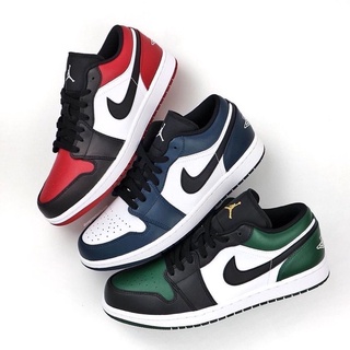 (พร้อมส่ง) Nike Air Jordan 1 Low “Bred Toe / Green Toe / Dark Teal“ (แท้100%)