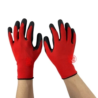*ส่งไว* ถุงมือทำสวน ถุงมือขับรถ กดมือถือได้ ทำไร่ กันลื่น พื้นยาง **สีแดง** ขับรถมอไซค์ ผ้ายืด เย็น ขี่ grab