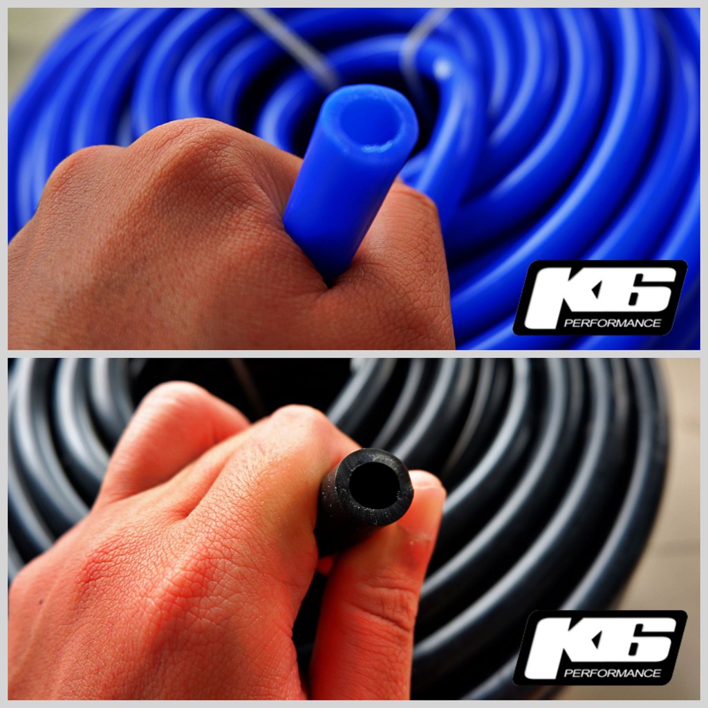 สาย Vacuum ซิลิโคน K6Performance ขนาด 3, 4, 6, 8,10,12 mm. มีจำหนายทั้งเป็น เมตร (ขนาดรูด้านในของท่อ)