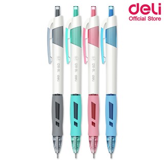 Deli Q18 Ballpoint Pen Mini Tip 0.7mm ปากกาลูกลื่นแบบกด (คละสี 1 ด้าม) ขนาดเส้น 0.7mm ปากกา ปากกาลูกลื่น หมึกน้ำเงิน