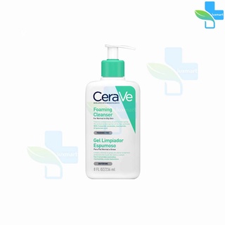 CeraVe Foaming Cleanser เซราวี โฟมมิ้ง คลีนเซอร์ เจล 236 มล. [1 ขวด] โฟมทำความสะอาดผิวหน้าและผิวกาย สำหรับผิวธรรมดา-ผิวมัน