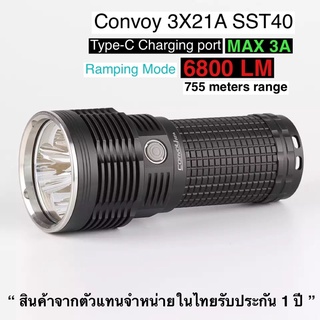 ไฟฉาย Convoy 3X21A SST40 6800LM Type-C Port