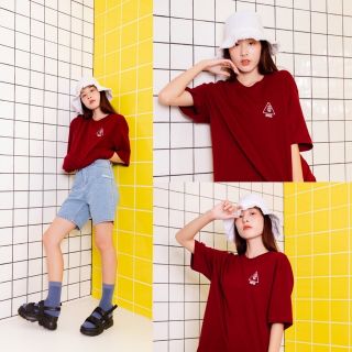 AMITY - เสื้อ ROSE : Red 🌹ถ่ายจากสินค้าจริง (แดงเลือดหมู)
