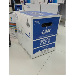 [ลด15% โค้ดGMQC296] สาย LAN CAT6 100 เมตร LINK US-9106-1 สายภายใน สีขาว เส้นใหญ่ สายหนา สัญญานดี แข็งแรงทนทาน