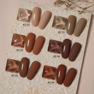 AS สีเจล สีทาเล็บ โทนสีโกโก้ ช็อคโกแลต ขนาด 15ml. รหัส KZ