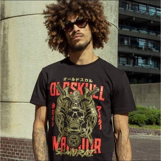 เสื้อยืดแบรนด์ Oldskull ลายกระโหลกนักรบSize S-5XL