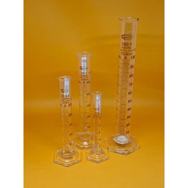 กระบอกตวงแก้ว Cylinder Glass 25ml,50ml,100ml Glassco