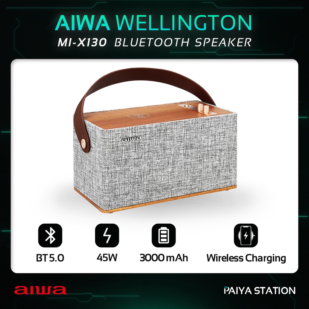 Aiwa MI-X130 Wellington Bluetooth Speaker พร้อม Wireless Charger