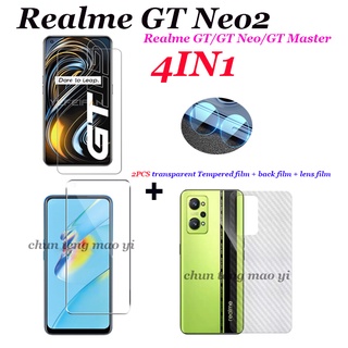 (4in1) ฟิล์มกระจกนิรภัยกันรอยหน้าจอ แบบใส สําหรับ Realme GT Neo2 2 1 1