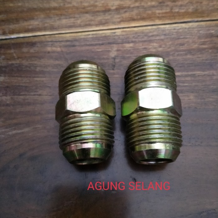 จุกนมเหล็กคู่ 3/8 MJ x 3/8 MJ นิ้ว 3/8 JIC X 3/8 JIC สังกะสี