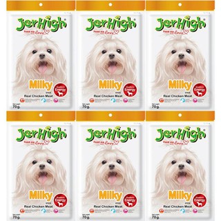 Jerhigh Milky Stick Dog Treat 70g (6 bags) ขนมสุนัข เจอร์ไฮ มิลค์กี้ สติ๊ก 70 กรัม (6 ห่อ)