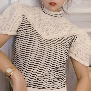 Zara knitting top เสื้อคอปีน knitting