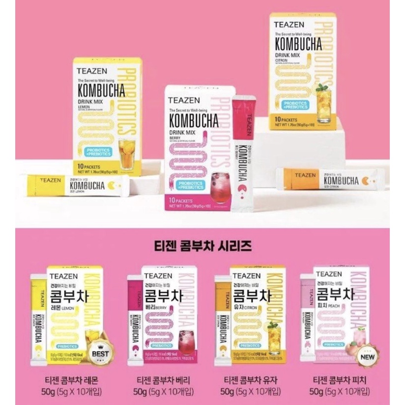 TEAZEN KOMBUCHA คอมบุชาชาหมักเกาหลีที่ขายดีที่สุด