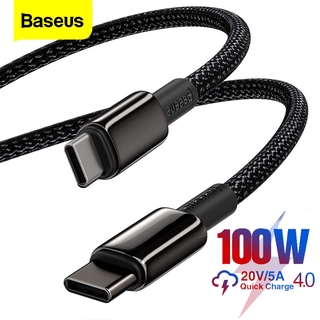 Baseus 100 W Usb C To Usb Type C สายเคเบิ้ลชาร์จอย่างรวดเร็วสําหรับ Macbook Ipad Xiaomi Mi Samsung