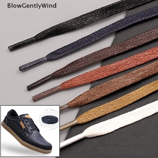 Blowgentlywind เชือกผูกรองเท้าหนัง ทรงกลมแบน ขนาด 80 ซม. 100 ซม. 120 ซม. 150 ซม. 1 คู่