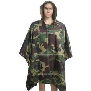 เสื้อกันฝน ลายพรางเขียว ชุดกันฝน อย่างหนา คลุม ค้างคาว