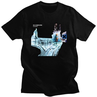 เสื้อยืดโอเวอร์ไซส์[ขายดี] Gildan เสื้อยืดคอกลม ผ้าฝ้าย 100% พิมพ์ลายการ์ตูน Radiohead Ok Cd Lp Vinyl Poster In Rainbows