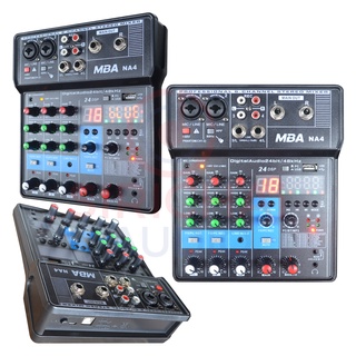 MIXER MBA รุ่น NA4 (มิกเซอร์4ช่อง USB&amp;Bluetooth,Effectแท้)