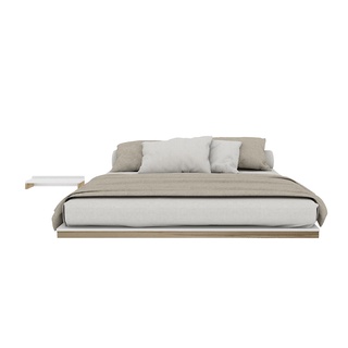 Koncept furniture เตียงนอน รุ่น KC-PLAY SLEEPI ขนาด 5-6 ฟุต สีขาว-ลินเบิร์ก (220x203x10 ซม. *ความกว้างรวมข้างเตียง)