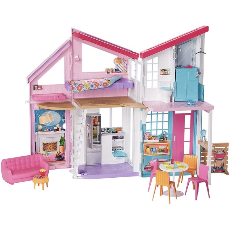 พร้อมส่ง🔥ลดราคาแรง Barbie Malibu House Playset บ้านตุ๊กตาบาร์บี้ เฟอร์นิเจอร์บ้านตุ๊กตา มาริบู