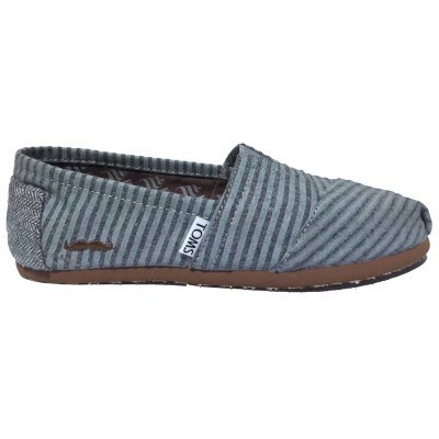 แท้ TOMS lazy รองเท้าผ้าใบลําลอง ส้นแบน สีฟ้า สําหรับผู้ชาย ผู้หญิง ไซซ์ 35-45