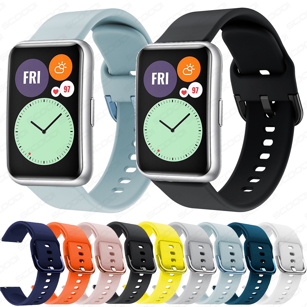 สายนาฬิกาข้อมือซิลิโคน แบบนิ่ม สําหรับ Huawei watch Fit smartwatch