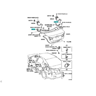 พลาสติกขายึดฝาท้าย Toyota Camry  ASV50 (64572-06030-C0/64571-06050-C0) แท้ห้าง Chiraauto