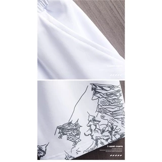 TC ชุดแฟชั่นชาย 2 ชิ้น เสื้อยืดแขนสั้น + กางเกงขาสั้น ชุดกีฬาและชุดพักผ่อนนุ่มสบายและระบายอากาศได้ดี รุ่น2781