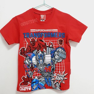 เสื้อยืดเด็กคอกลม ลายหุ่นยนต์ ทรานส์ฟอร์เมอร์ Transformers T-Shirt ลิขสิทธิ์แท้