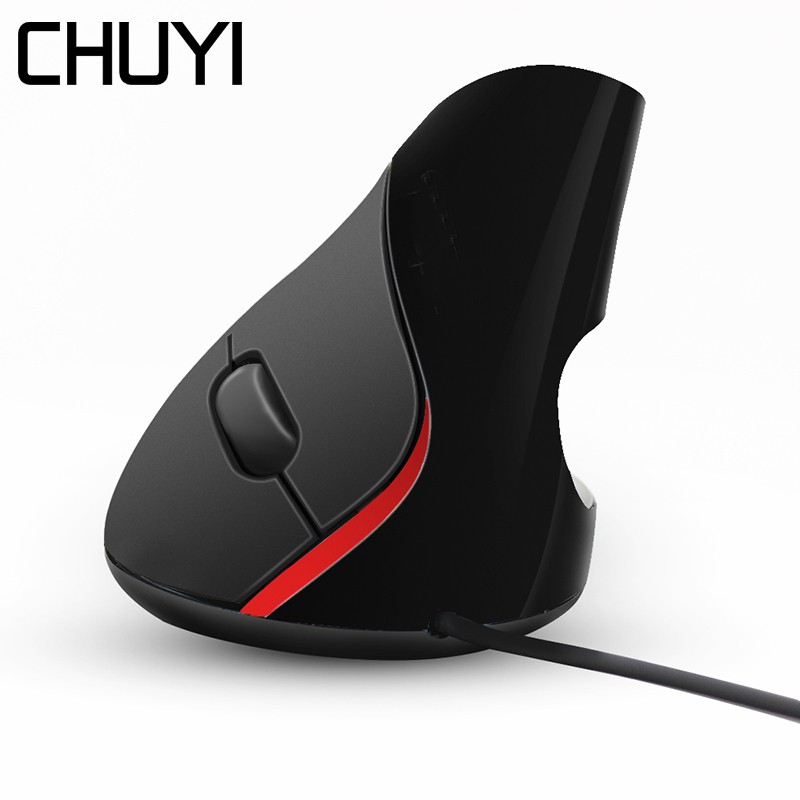 เมาส์แนวตั้งตามหลักสรีรศาสตร์คอมพิวเตอร์แบบมีสายเมาส์สําหรับเล่นเกม 1600 DPI Optical เมาส์สํานักงานเพื่อสุขภาพสําหรับแล็ปท็อปพีซี