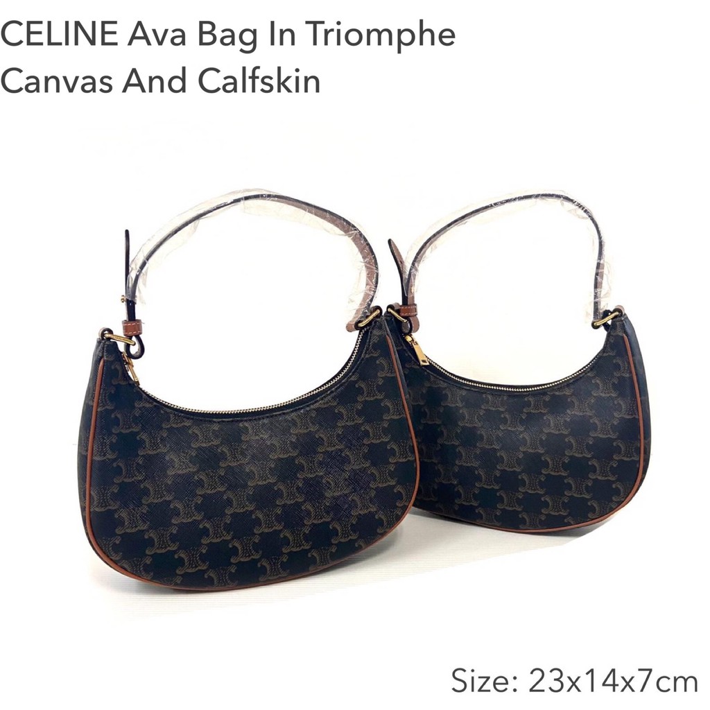 Celine Ava Bag In Triomphe Canvas And Calfskin