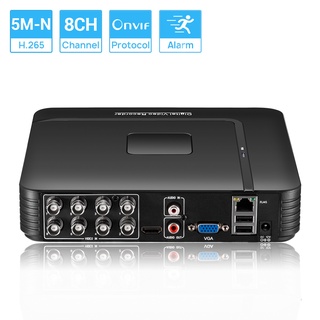 Hamrol เครื่องบันทึกวิดีโอไฮบริด 8CH 5M-N HVR H.265 รองรับกล้อง AHD TVI CVI CVBS IP ONVIF P2P CCTV DVR NVR XMEYE