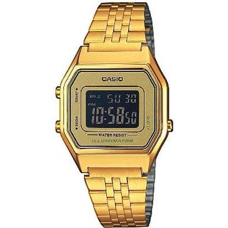 CASIO ของเเท้ CMG รุ่น LA680WGA-9BDF สีทอง จอดำ