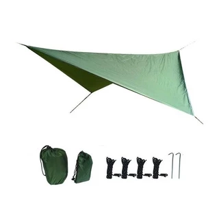 ฟลายชีท​ เดินป่า​ ฟลายชีทกางบนเปล​ สายbushcraft