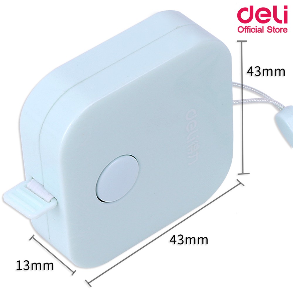 Deli 79650 สายวัด สายวัดตัว สายวัดตัวแบบตลับ 15mX7mm สายวัดแบบตลับ **คละสี** 1 ชิ้น #8