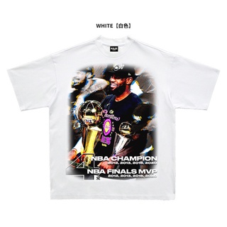 เสื้อยืดผ้าฝ้ายRulee James Lakers James เสื้อยืดลําลอง แขนสั้น ทรงหลวม พิมพ์ลาย สไตล์ฮิปฮอป วินเทจL XL  XXL 3XL