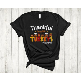 เสื้อยืด ลาย Thankful For My Little Turkeys ของขวัญวันขอบคุณพระเจ้า สําหรับคนรักตุรกี ฮิปสเตอร์S-5XLเสื้อยืด