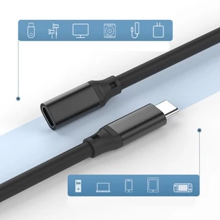 Type-c Extension Cable Usb3.1gen2 USB C ชายหญิง 100W Fast Charging 20Gbps ข้อมูล 4K 60HZ สายสําหรับแล็ปท็อป Docking Station โทรศัพท์มือถือแท็บเล็ต Monitor