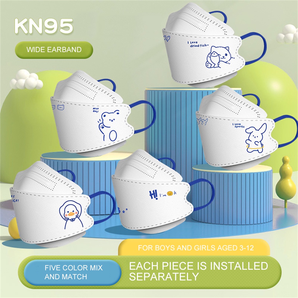 Mask KN95-3D Face mask Klein แมสการ์ตูนผู้ใหญ่ แมสเกาหลี kf94 หน้ากาก3D กรอง3ชั้น ทรงเกาหลี หน้ากากอนามัยเด็ก 10ชิ้น RAUUN