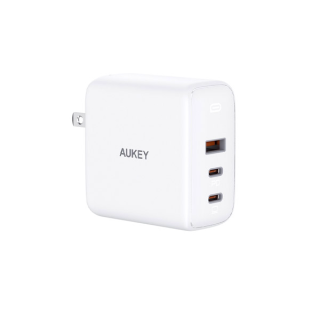 AUKEY PA-B6S สีขาว หัวชาร์จเร็ว Omnia 90W 3-Port For MacBook Pro Charger with GaNFast TechnologyWall Charger รุ่น PA-B6S