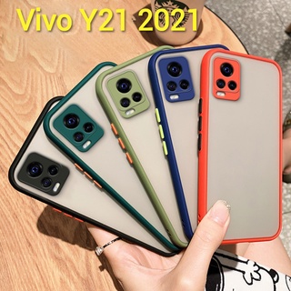 Y21 2021(พร้​อมส่งในไทย)เคสขอบนิ่มหลังแข็งขุ่นคลุมกล้องVivo Y33S/Y21 2021