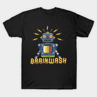 เสื้อคู่ - นายBRAINWASHพิมพ์เสื้อยืดunisexผ้าฝ้าย100%