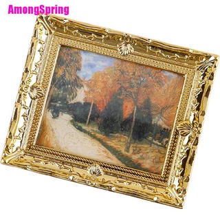 (Amongspring) เฟอร์นิเจอร์สีน้ํามันจิ๋ว สําหรับตกแต่งบ้านตุ๊กตา