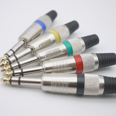 6 . 35 มม. 1/4 stereo male plug jack อุปกรณ์ปลั๊กเสียบเชื่อมต่อเสียง