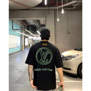 Lo uis Vuit ton Tag เสื้อคอกลม แขนสั้น ผ้าฝ้าย พิมพ์ลายตัวอักษร