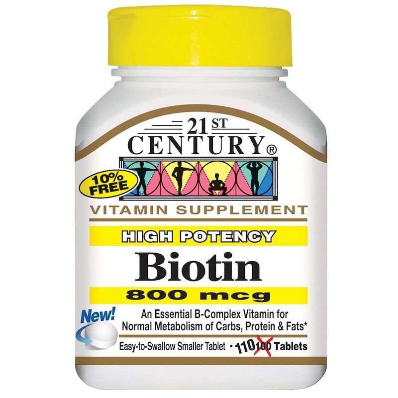 21st Century, Biotin, High Potency, 800 mcg, 110 Tablets